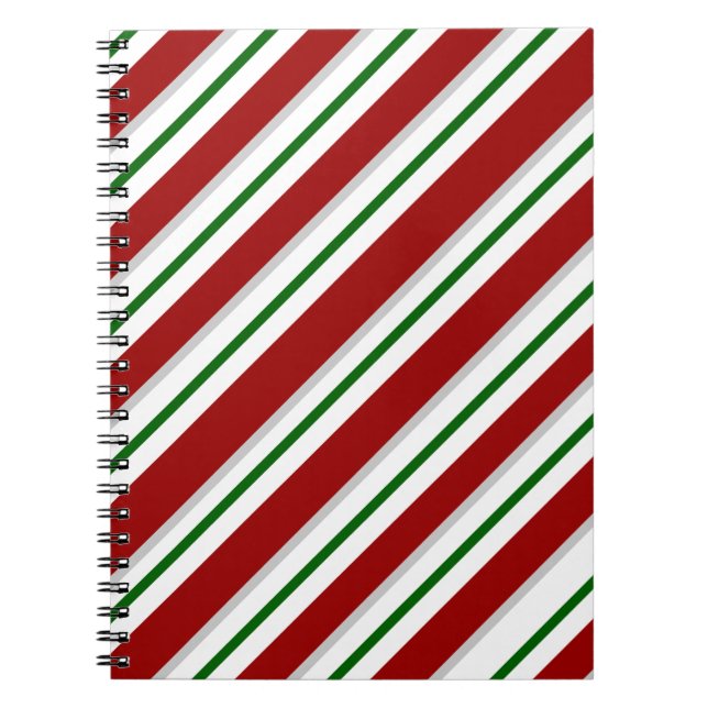 Caderno Espiral Bandas Vermelhas e Verdes (Frente)