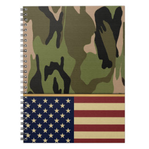 Caderno Espiral Bandeira americana Camo