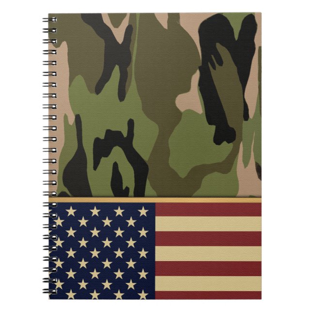 Caderno Espiral Bandeira americana Camo (Frente)