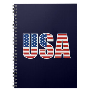 Caderno Espiral Bandeira americana customizável dos EUA