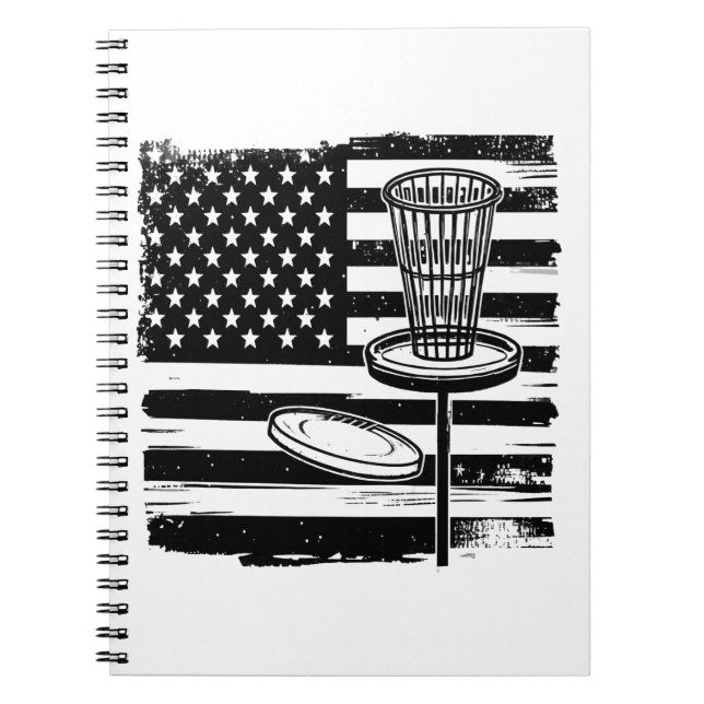 Caderno Espiral Bandeira Americana de Golf de Disco (Frente)