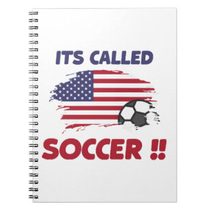 Caderno Espiral Bandeira americana engraçada chamada SOCCER e não 
