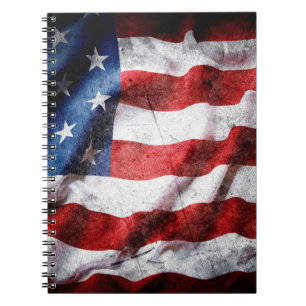 Caderno Espiral Bandeira americana Grunge