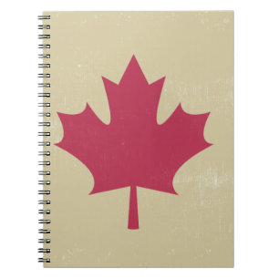 Caderno Espiral bandeira canadiana grunge