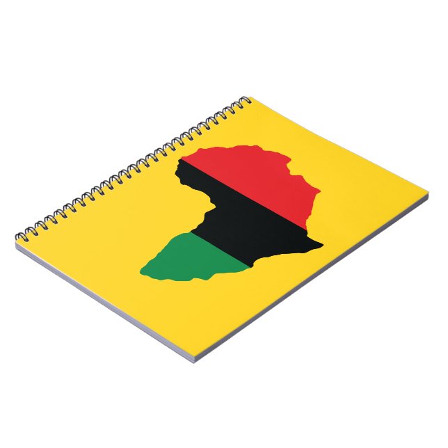 Caderno Espiral Bandeira da África Vermelha, Negra e Verde (Left Side)
