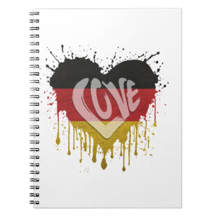 Caderno Espiral Bandeira da Alemanha do Amor