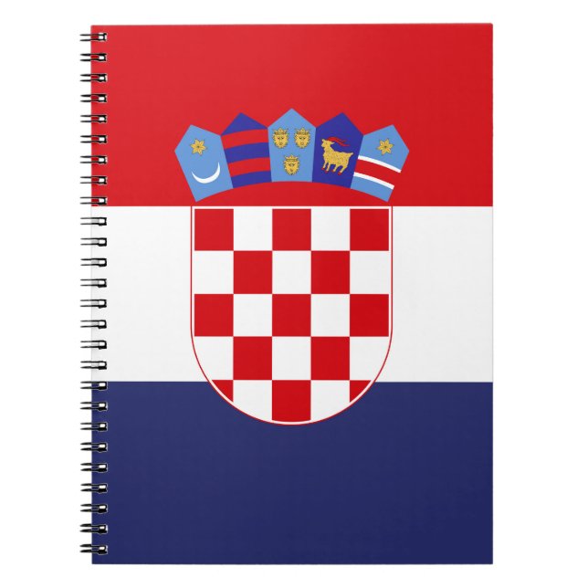 Caderno Espiral Bandeira da Croácia (Frente)