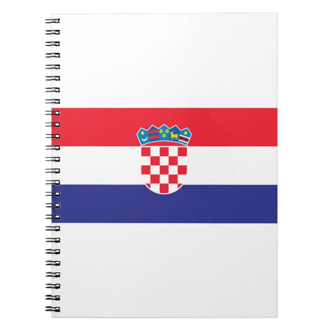 Caderno Espiral Bandeira da Croácia (Frente)