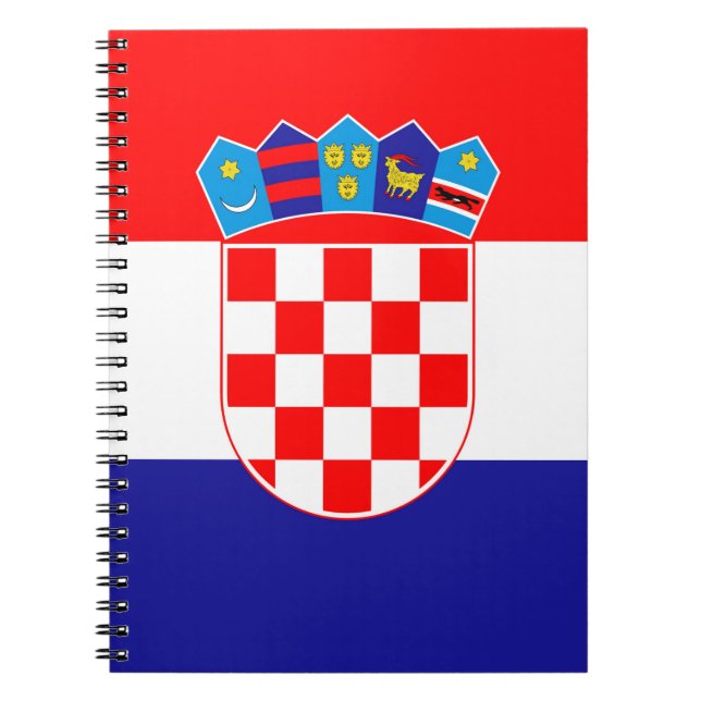 Caderno Espiral Bandeira da Croácia (Frente)