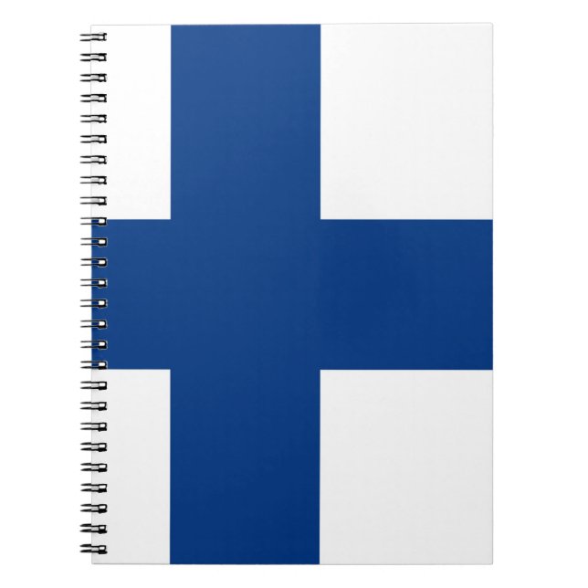 Caderno Espiral Bandeira da Finlândia (Frente)