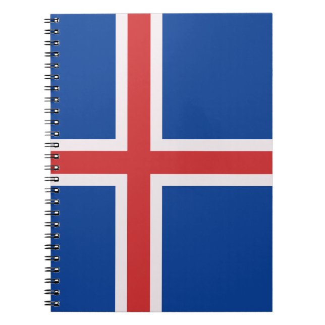Caderno Espiral Bandeira da Islândia (Frente)
