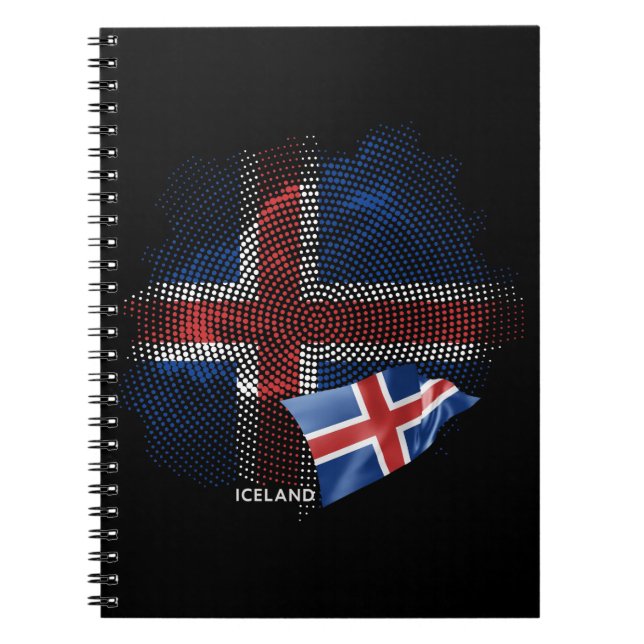 Caderno Espiral bandeira da Islândia (Frente)