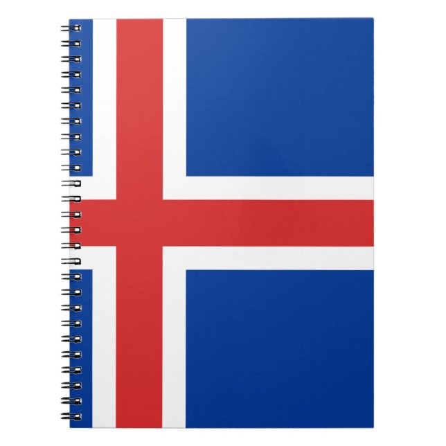 Caderno Espiral Bandeira da Islândia (Frente)