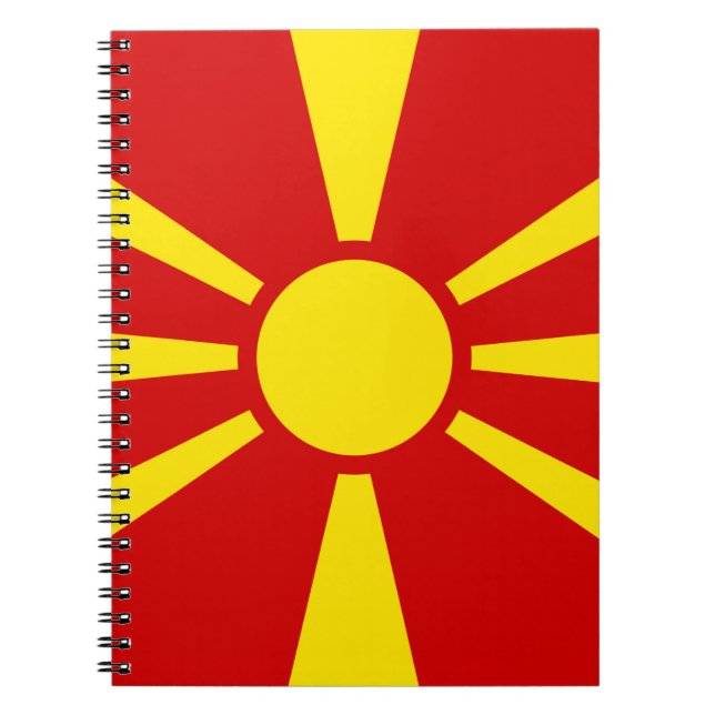 Caderno Espiral Bandeira da Macedônia do Norte (Frente)