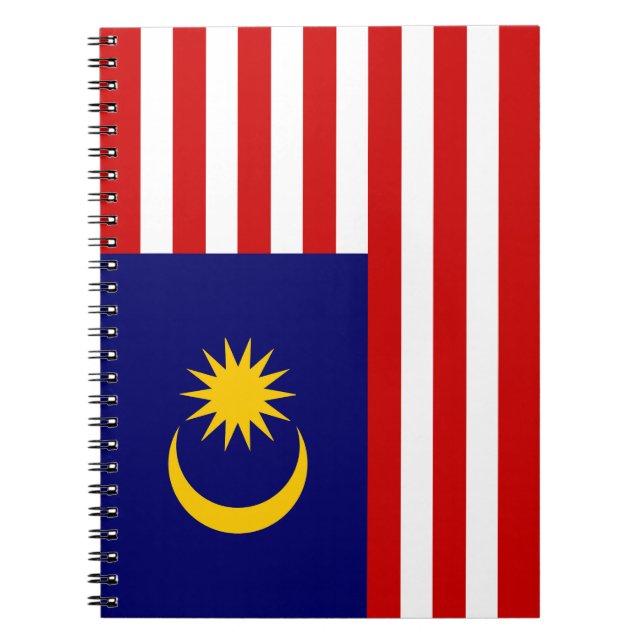 Caderno Espiral Bandeira da Malásia (Frente)
