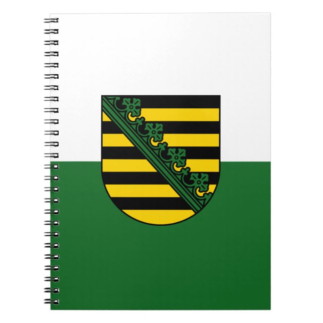 Caderno Espiral Bandeira da Saxónia Notebook (Frente)