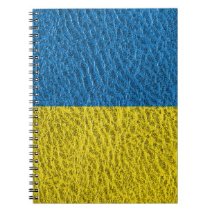 Caderno Espiral bandeira da Ucrânia em couro