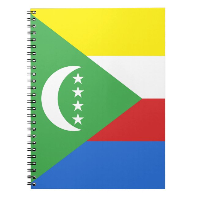 Caderno Espiral Bandeira das Comores (Frente)