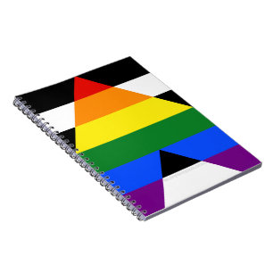Caderno Espiral Bandeira de aliado straight da SlipperyJoe's lisa