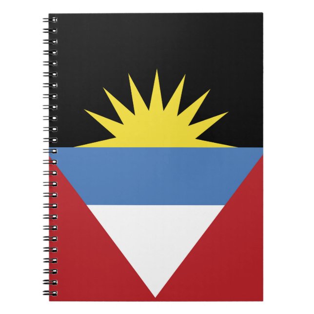 Caderno Espiral Bandeira de Antígua e Barbuda (Frente)