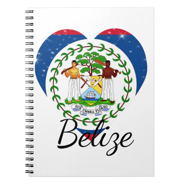 Caderno Espiral Bandeira de Belize. (Frente)