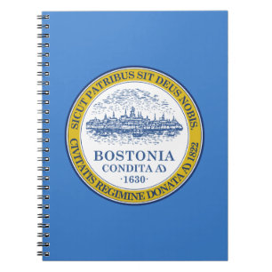 Caderno Espiral Bandeira de Boston, Massachusetts Notebook