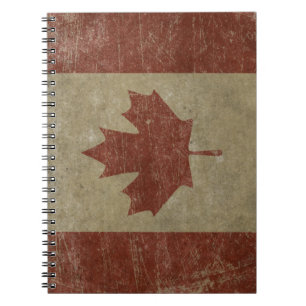 Caderno Espiral Bandeira de Canadá do vintage