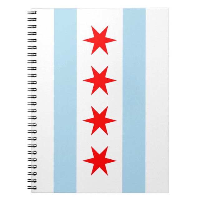 Caderno Espiral Bandeira de Chicago (Frente)