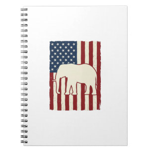 Caderno Espiral Bandeira de Elefante Patriótico Design Vetorial Vi