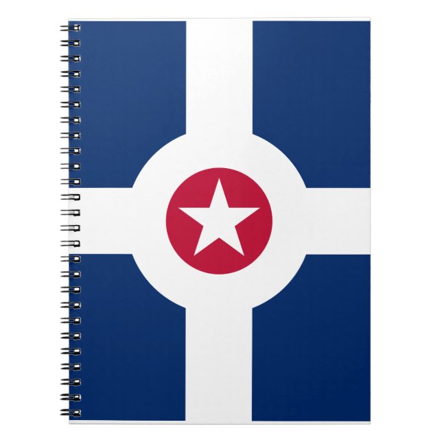 Caderno Espiral Bandeira de Indianápolis, Indiana Notebook (Frente)