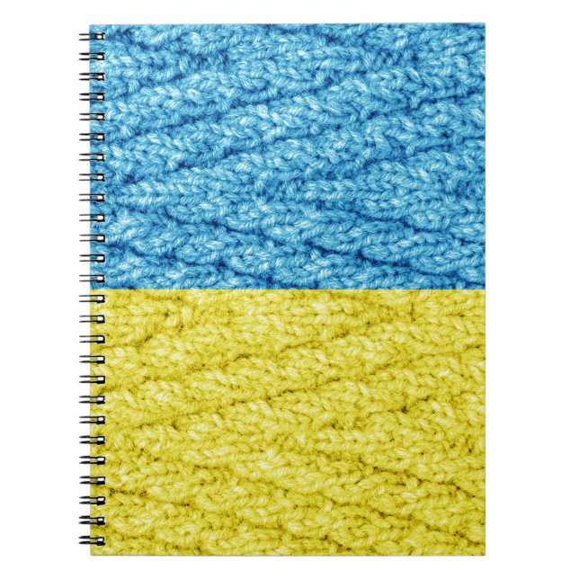 Caderno Espiral Bandeira de malha da Ucrânia (Frente)