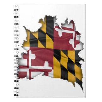 Caderno Espiral Bandeira de Maryland embaixo