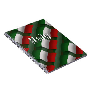 Caderno Espiral Bandeira de ondulação de Italia
