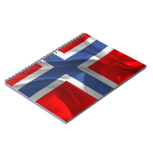 Caderno Espiral Bandeira de ondulação norueguesa