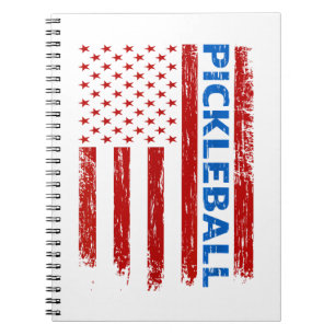 Caderno Espiral Bandeira de Pickleball - Jogando Paddleball Pickle