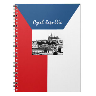 Caderno Espiral Bandeira de Praga e República Checa - histórica