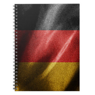 Caderno Espiral Bandeira de seda da Alemanha
