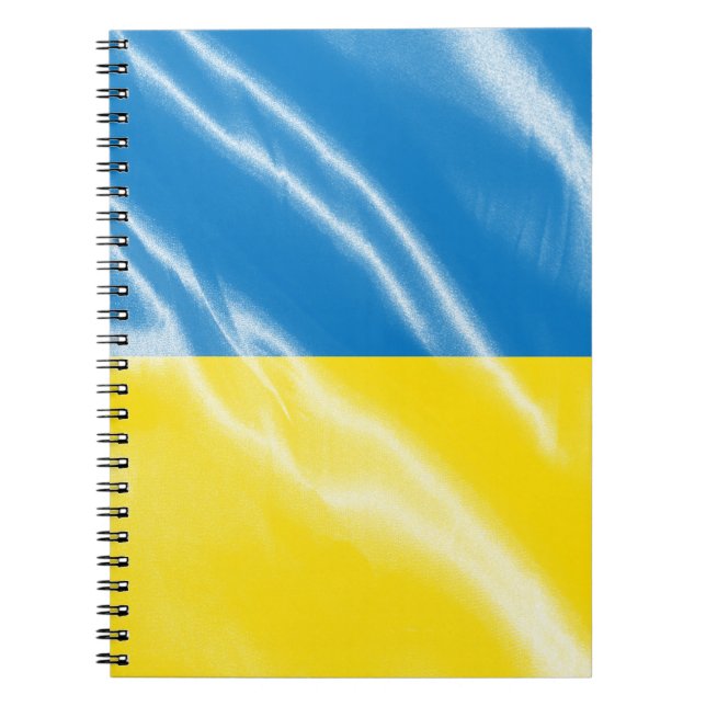 Caderno Espiral Bandeira de seda da Ucrânia (Frente)