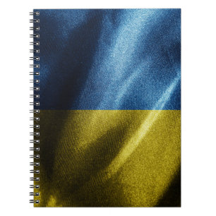 Caderno Espiral Bandeira de seda da Ucrânia