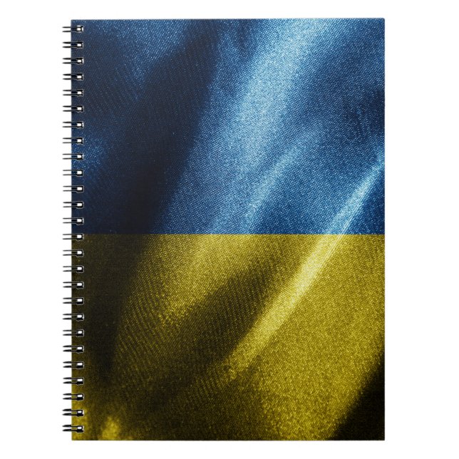 Caderno Espiral Bandeira de seda da Ucrânia (Frente)