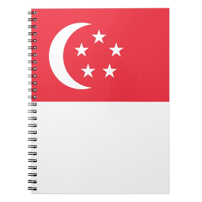 Caderno Espiral bandeira de Singapura (Frente)
