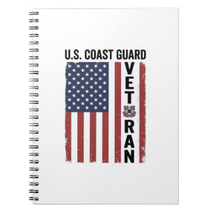Caderno Espiral Bandeira de Veterano da Guarda Costeira Design Vet