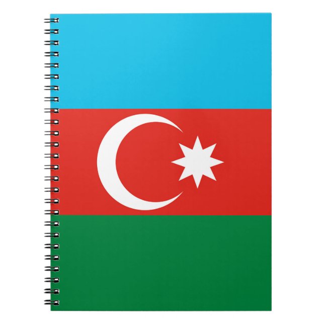 Caderno Espiral Bandeira do Azerbaijão (Frente)