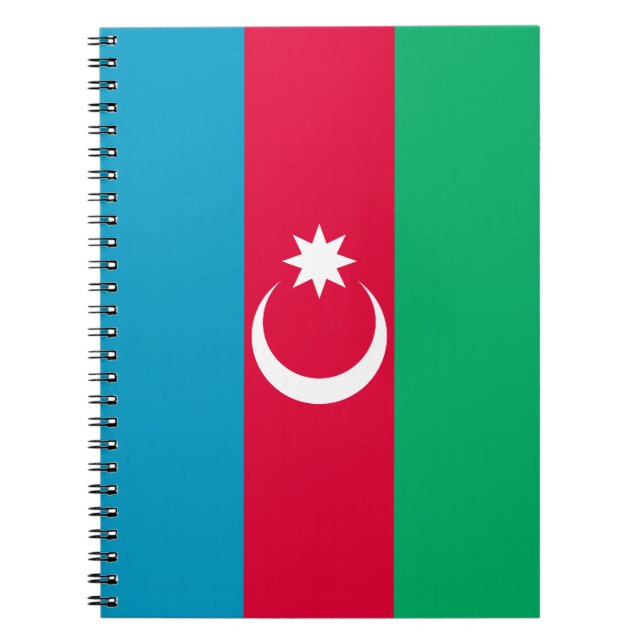 Caderno Espiral Bandeira do Azerbaijão Patriótico (Frente)