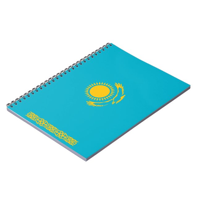 Caderno Espiral Bandeira do Cazaquistão (Left Side)