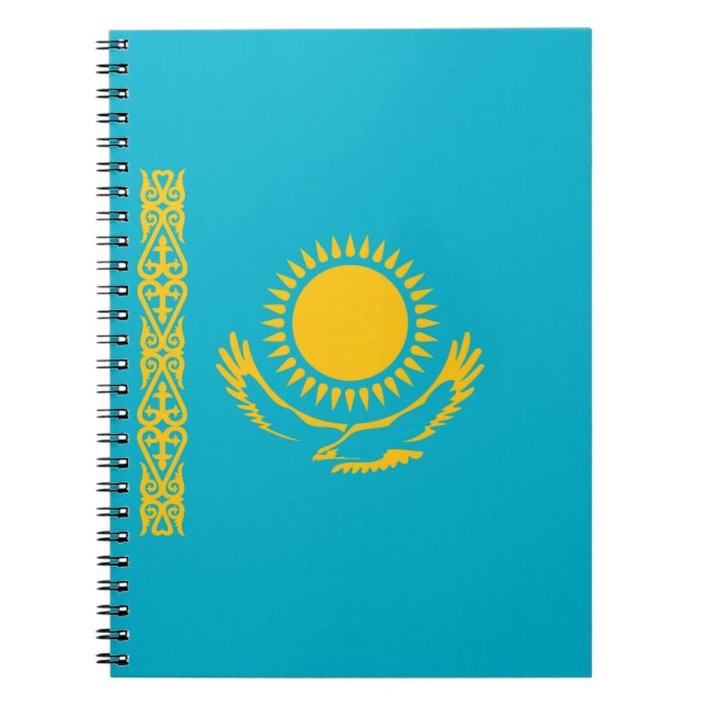 Caderno Espiral Bandeira do Cazaquistão (Frente)