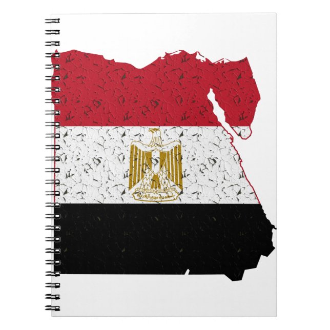 Caderno Espiral Bandeira do Egito Mapa Crackle (Frente)