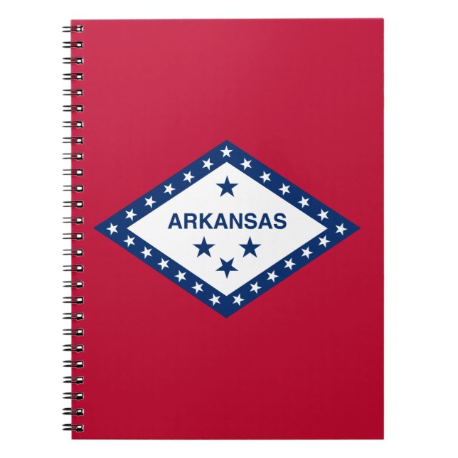 Caderno Espiral Bandeira do estado de Arkansas (Frente)