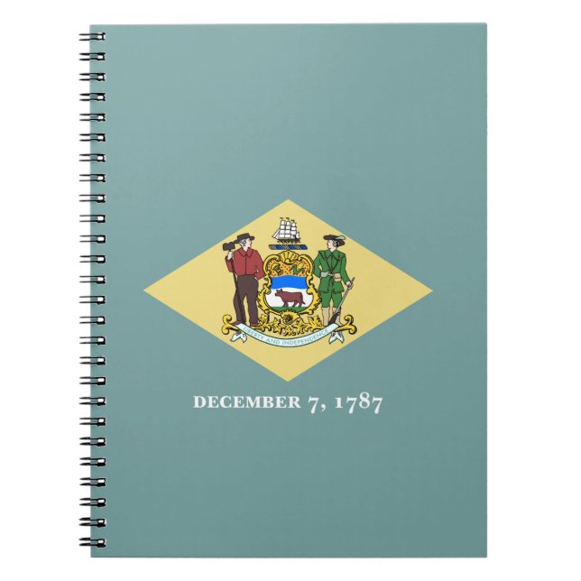 Caderno Espiral Bandeira do Estado de Delaware (Frente)