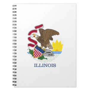 Caderno Espiral Bandeira do Estado de Illinois